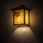 Meyda Lighting Seneca 9" Craftsman Brown Winter Pine Wall Sconce With Beige Art Shade Glass