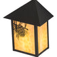 Meyda Lighting Seneca 9" Craftsman Brown Winter Pine Wall Sconce With Beige Art Shade Glass