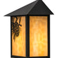 Meyda Lighting Seneca 9" Craftsman Brown Winter Pine Wall Sconce With Beige Art Shade Glass