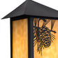 Meyda Lighting Seneca 9" Craftsman Brown Winter Pine Wall Sconce With Beige Art Shade Glass
