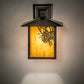 Meyda Lighting Seneca 9" Craftsman Brown Winter Pine Wall Sconce With Honey Art Shade Glass