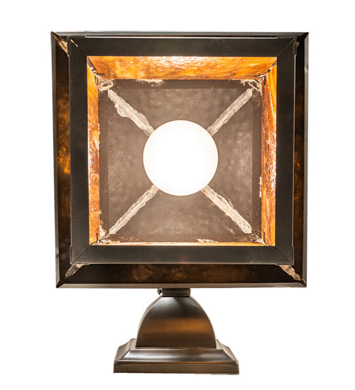 Meyda Lighting Seneca 9" Craftsman Brown Winter Pine Wall Sconce With Honey Art Shade Glass