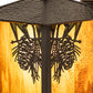 Meyda Lighting Seneca 9" Craftsman Brown Winter Pine Wall Sconce With Honey Art Shade Glass