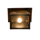 Meyda Lighting Seneca 9" Craftsman Brown Wolf on the Loose Wall Sconce With Amber Mica Shade Glass