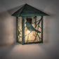 Meyda Lighting Seneca 9" Craftsman Verdigris Song Bird Wall Sconce With Clear Seeded Shade Glass