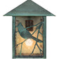 Meyda Lighting Seneca 9" Craftsman Verdigris Song Bird Wall Sconce With Clear Seeded Shade Glass