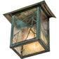 Meyda Lighting Seneca 9" Craftsman Verdigris Song Bird Wall Sconce With Clear Seeded Shade Glass