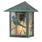 Meyda Lighting Seneca 9" Craftsman Verdigris Song Bird Wall Sconce With Clear Seeded Shade Glass