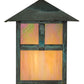 Meyda Lighting Seneca 9" Craftsman Verdigris "T" Mission Wall Sconce With Beige Iridescent Shade Glass