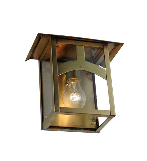 Meyda Lighting Seneca 9" Natural Brass Wall Sconce With Clear Shade Glass