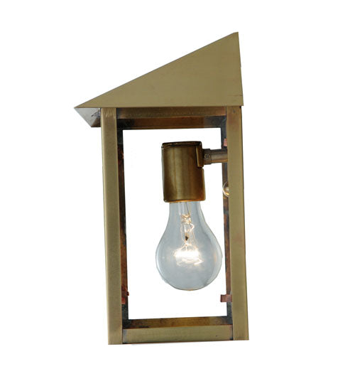 Meyda Lighting Seneca 9" Natural Brass Wall Sconce With Clear Shade Glass