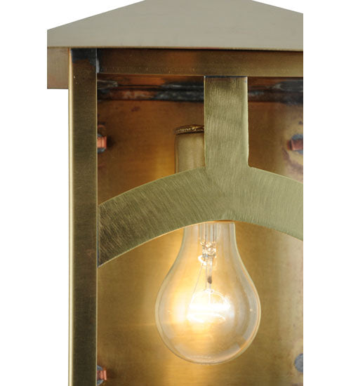 Meyda Lighting Seneca 9" Natural Brass Wall Sconce With Clear Shade Glass