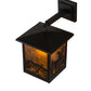 Meyda Lighting Seneca 9" Textured Black Deer Creek Hanging Wall Sconce With Amber Mica Shade Glass