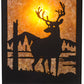 Meyda Lighting Seneca 9" Textured Black Deer Creek Hanging Wall Sconce With Amber Mica Shade Glass