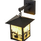 Meyda Lighting Seneca 9" Textured Black Deer Creek Hanging Wall Sconce With Beige Art Shade Glass