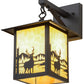 Meyda Lighting Seneca 9" Textured Black Deer Creek Hanging Wall Sconce With Beige Art Shade Glass