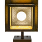 Meyda Lighting Seneca 9" Textured Black Deer Creek Hanging Wall Sconce With Beige Art Shade Glass