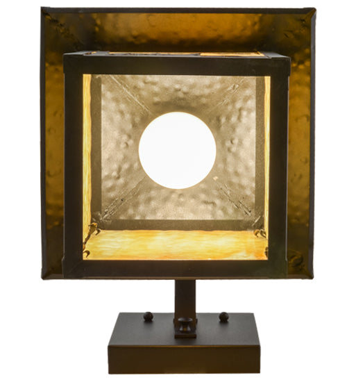 Meyda Lighting Seneca 9" Textured Black Deer Creek Hanging Wall Sconce With Beige Art Shade Glass