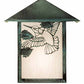 Meyda Lighting Seneca 9" Verdigris Hummingbird Wall Sconce With White Art Shade Glass
