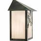 Meyda Lighting Seneca 9" Verdigris Hummingbird Wall Sconce With White Art Shade Glass