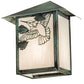 Meyda Lighting Seneca 9" Verdigris Hummingbird Wall Sconce With White Art Shade Glass