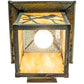 Meyda Lighting Seneca 9" Verdigris Solid Mount Wall Sconce With Beige Art Shade Glass