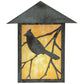 Meyda Lighting Seneca 9" Verdigris Song Bird Wall Sconce With Beige Art Shade Glass