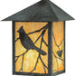 Meyda Lighting Seneca 9" Verdigris Song Bird Wall Sconce With Beige Art Shade Glass