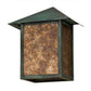 Meyda Lighting Seneca 9" Verdigris Wall Sconce With Amber Mica Shade Glass