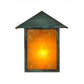 Meyda Lighting Seneca 9" Verdigris Wall Sconce With Amber Mica Shade Glass