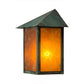 Meyda Lighting Seneca 9" Verdigris Wall Sconce With Amber Mica Shade Glass