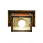 Meyda Lighting Seneca 9" Verdigris Wall Sconce With Amber Mica Shade Glass