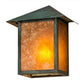 Meyda Lighting Seneca 9" Verdigris Wall Sconce With Amber Mica Shade Glass