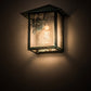 Meyda Lighting Seneca 9" Verdigris Winter Pine Wall Sconce With Clear Seeded Shade Glass