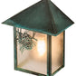 Meyda Lighting Seneca 9" Verdigris Winter Pine Wall Sconce With Clear Seeded Shade Glass