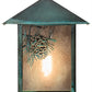 Meyda Lighting Seneca 9" Verdigris Winter Pine Wall Sconce With Clear Seeded Shade Glass