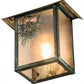 Meyda Lighting Seneca 9" Verdigris Winter Pine Wall Sconce With Clear Seeded Shade Glass