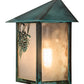 Meyda Lighting Seneca 9" Verdigris Winter Pine Wall Sconce With Clear Seeded Shade Glass