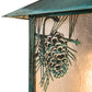 Meyda Lighting Seneca 9" Verdigris Winter Pine Wall Sconce With Clear Seeded Shade Glass