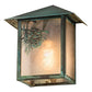 Meyda Lighting Seneca 9" Verdigris Winter Pine Wall Sconce With Clear Seeded Shade Glass