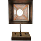Meyda Lighting Seneca 9" Vintage Copper Double Bar Mission Curved Arm Hanging Wall Sconce With White Art Shade Glass