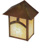 Meyda Lighting Seneca 9" Vintage Copper Hill Top Wall Sconce With Beige Art Shade Glass