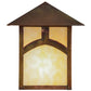 Meyda Lighting Seneca 9" Vintage Copper Hill Top Wall Sconce With Beige Art Shade Glass