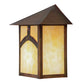 Meyda Lighting Seneca 9" Vintage Copper Hill Top Wall Sconce With Beige Art Shade Glass