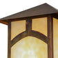 Meyda Lighting Seneca 9" Vintage Copper Hill Top Wall Sconce With Beige Art Shade Glass