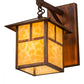Meyda Lighting Seneca 9" Vintage Copper "T" Mission Hanging Wall Sconce With Beige Art Shade Glass