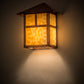 Meyda Lighting Seneca 9" Vintage Copper "T" Mission Pendant Light With Beige Art Shade Glass