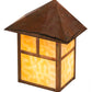Meyda Lighting Seneca 9" Vintage Copper "T" Mission Pendant Light With Beige Art Shade Glass