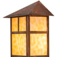 Meyda Lighting Seneca 9" Vintage Copper "T" Mission Pendant Light With Beige Art Shade Glass
