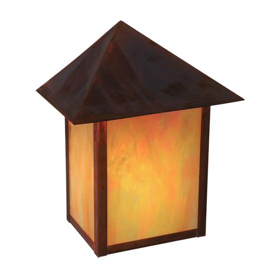 Meyda Lighting Seneca 9" Vintage Copper Wall Sconce With Beige Iridescent Shade Glass